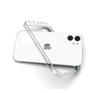 Parachoques de silicona transparente delgado para iphone 14 Pro Max Plus 13 12, funda de teléfono con borde suave y protección antigolpes