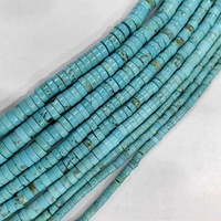 Perles en disque de turquoise naturelle en vrac, 4 mm, plates, pour la fabrication de bracelets, colliers et bijoux DIY