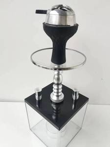 Ensemble de chicha carrée en acrylique, source transfrontalière du fabricant d'origine, avec tuyau en cuir et pot métallique finition miroir - Product Image 4
