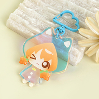 Porte-clés personnalisés en acrylique transparent, breloques créatives, impression dégradée translucide, porte-clés en époxy transparent avec paillettes