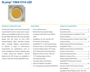 ชิป LED COB CREEs CMA1516 36V 3000K-4000K สีขาว 2270lm รับประกัน 1 ปี ปรับความสว่างได้ CRI สูง 70-90 15.8W - Product Image 2