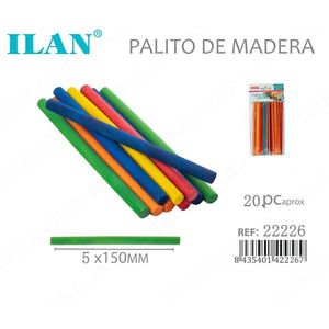 Bâtonnets en bois ILAN 5x150mm, bâtonnets colorés pour l'artisanat et les loisirs créatifs - Product Image 1