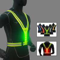 Maille réfléchissante LED ceinture de sécurité élastique gilet de course avec lumière vêtements réfléchissants de qualité supérieure pour les coureurs en plein air