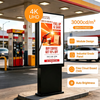 Pantalla Digital de Doble Cara para Exteriores de 3000 Nits |   Pantalla Publicitaria de Alta Claridad a Prueba de Agua IP66 para Gasolinera