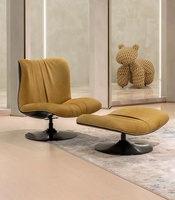 Fauteuil de salon capitonné en cuir et velours Brasilia, chaise de yoga pour adultes, fauteuil double en teck, ottoman de luxe scandinave nordique