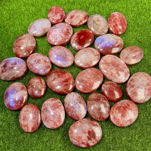 Grosir kualitas tinggi kristal Spiritual batu sabun penyembuhan batu bulan merah batu palem untuk dekorasi