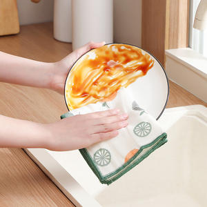 Essuie-vaisselle en viscose imprimée, doux et sans peluches, chiffon à vaisselle en bambou, absorbant, séchage rapide, chiffons de nettoyage pour la cuisine - Product Image 4