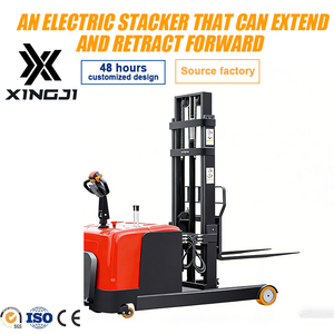 Трехколесный электрический вилочный погрузчик грузоподъемностью 1-3 тонны с противовесом, литиевой батареей и функцией штабелирования паллет для супермаркетов и складов - Product Image 1