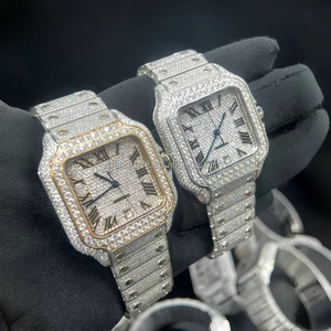 Elegante Reloj Mecánico Analógico Rectangular de Moissanita VVS de Alta Gama, Color D, Calidad Premium, Sofisticado, Unisex, a la Moda - Product Image 1