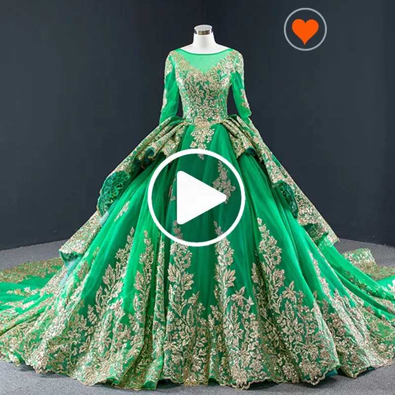 Rsm66949 — robe de soirée de luxe, décontractée, à manches longues, tenue de fête, de couleur verte, Rsm66949