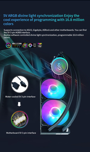 พัดลมระบายความร้อนด้วยน้ำคอมพิวเตอร์แบบคู่พัดลมระบายความร้อนด้วยน้ำ CPU <span class=keywords><strong>super</strong></span>. Cooler ของเหลวหม้อน้ำเงียบพัดลมใบพัดน้ำฮีทซิงค์ - Product Image 5