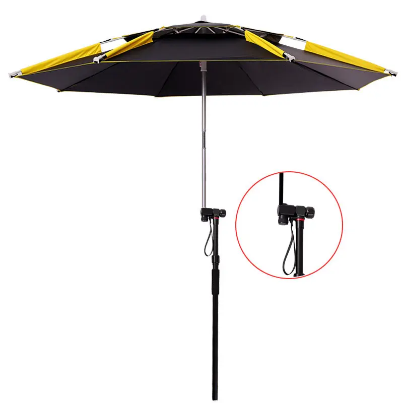 Parasol impermeable para exteriores, sombrilla Universal ajustable de doble capa, para playa, con logotipo, 1,8-2,4 M, China