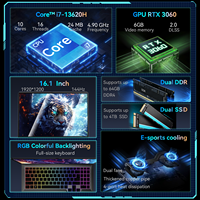 Nuovo Laptop da Gaming Intel Core I7-13620H 10-Core, 16:10 RTX 3060 GDDR6 144Hz, SSD 512GB/1TB, Windows 11, Retroilluminazione RGB, Layout Inglese