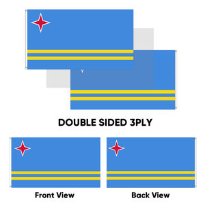 Banderas de <span class=keywords><strong>Aruba</strong></span> de 3x5 pies al por mayor, poliéster 68D/100D, personaliza todas las naciones, envío rápido, proveedor fiable, entrega rápida - Product Image 4