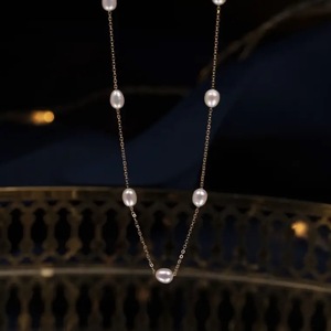 Collar de Cadena de Hueso con Cierre Chapado en Oro de 18K y Plata S925, Estilo Cielo Estrellado con AK Natural para Xiaomi, Elegante para Mujer - Product Image 2