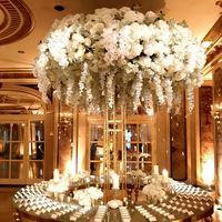 Grands centres de table, support doré pour arbre à fleurs, 8 pieds de haut, support à fleurs doré, toile de fond de mariage, décoration de réception, fournitures de fête