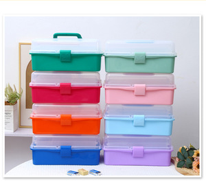 Plastic Wardrobe Portable Three-Layer <strong>Folding</strong> <strong>Storage</strong> <strong>Box</strong> 10L PP Plastic Multifunctional for Jewelry Cosmetics Sundries Modern - Product Image 2