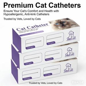 Catéter Urinario Estéril para <span class=keywords><strong>Gatos</strong></span>, Catéter Uretral de 1.0/1.3 mm (Catéter para <span class=keywords><strong>Gatos</strong></span>, Sin Dolor) para Uso Veterinario al Mejor Precio - Product Image 4