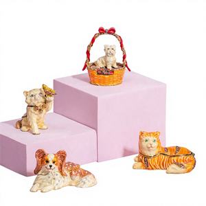 Boîte à bibelots fantaisie en métal pour animaux de compagnie, organiseur de bijoux de luxe pour les amoureux des animaux et cadeau - Product Image 1