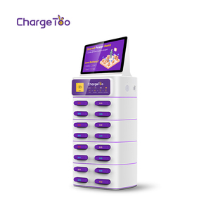 Chargeur mobile partagé 16 emplacements, borne de location de chargeurs partagés, 6000 mAh, charge rapide, écran LCD promotionnel, fonctionnement simple par branchement - Product Image 1