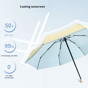 Paraguas de Bolsillo con Pegamento de Colores al 50%, Protección Solar, Parasol de Doble Uso, Mini, para <span class=keywords><strong>Sol</strong></span> y Lluvia, Venta al por Mayor Directa de Fabricante - Product Image 4