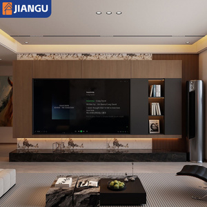 Parete TV Integrata Moderna e Lussuosa per <span class=keywords><strong>Soggiorno</strong></span>, Mobile TV con Porta Scorrevole - Product Image 1