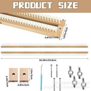 Kit de machine à tricoter les couvertures en bois, aiguille simple ou double, artisanat DIY pour débutants, thème nature, en bois massif - Product Image 5