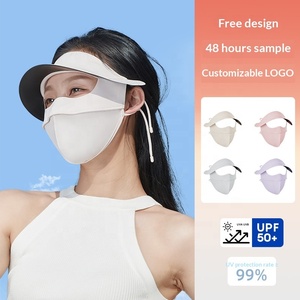 Masque facial d'été anti-UV pour femmes, filles, visière de protection solaire complète, chapeau en nylon pour un usage quotidien - Product Image 4
