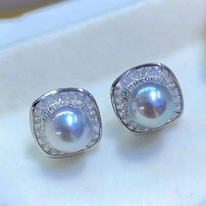 SGARIT gros bijoux 925 boucles d'oreilles en argent 7-8mm réel japon <span class=keywords><strong>Akoya</strong></span> mer eau perle haute qualité boucles d'oreilles pour les femmes - Product Image 4