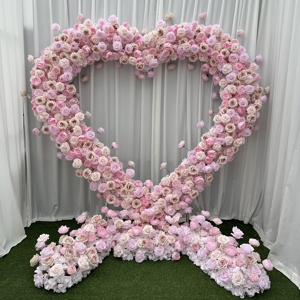 Arche de fleurs artificielles Y-HFA054 en forme de cœur pour décoration de mariage et de maison - Product Image 3