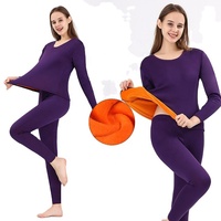 Ensemble de sous-vêtements thermiques en polaire orange à double couche, design personnalisé, taille 5XL 6XL