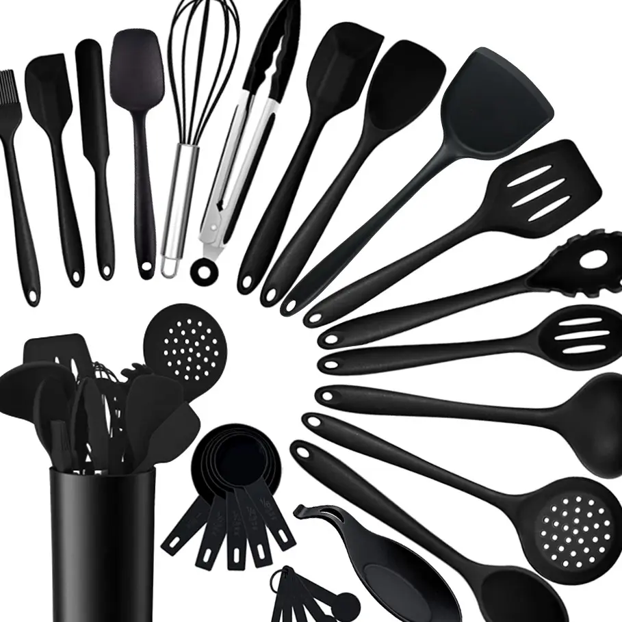 Hot Selling Wholesale Kitchen Accessories Kitchen Cooking Utensils Sets 27pieces Kitchen Silicone Utensils Set