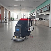 Mesin Pembersih Lantai Otomatis 530mm, Bertenaga Baterai 24V 100Ah, Mesin Pembersih Komersial, Pabrik OEM
