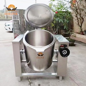 Marmite industrielle basculante à double enveloppe CE de 50-500 L, <span class=keywords><strong>machine</strong></span> de cuisson commerciale pour la transformation de sauces, confitures, halwa, bonbons, viandes et soupes - Product Image 2