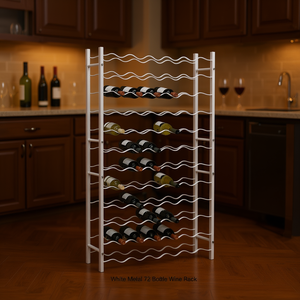 Estante para Vino de Metal Blanco para 72 Botellas, Diseño Moderno y Minimalista, Resistente al Óxido - Product Image 2