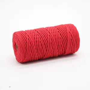Vente chaude gros 3-5mm 100m torsadé coton corde macramé cordon bricolage crochet fils à tricoter