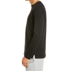 <span class=keywords><strong>T</strong></span>-<span class=keywords><strong>shirt</strong></span> à manches longues pour hommes, vêtement avec Logo brodé <span class=keywords><strong>personnalisé</strong></span>, poche en coton doux, simple, noir, fentes latérales <span class=keywords><strong>6XL</strong></span>, nouvelle collection - Product Image 3