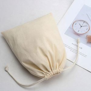 Petite pochette en coton biologique avec broderie personnalisée, sachet promotionnel de luxe, emballage en toile avec cordon de serrage - Product Image 4