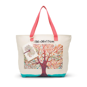 Sac de plage imprimé numérique Tree Of Life 56x36x17Cm avec petite pochette - Product Image 1