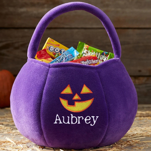 Bolsa de Halloween de calabaza de peluche para dulces, cubo personalizado con nombre para niños, cubo de Halloween - Product Image 3