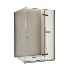 淋浴隔断最佳廉价易安装浴室玻璃淋浴屏现代浴室外壳无框钢化玻璃