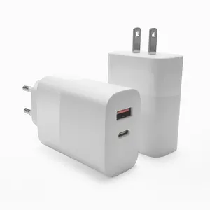 Pengisi daya dinding kualitas tinggi, adaptor pengisi daya super cepat, daya USB Tipe C + USB 65W GaN PD65W QC3.0 untuk ponsel