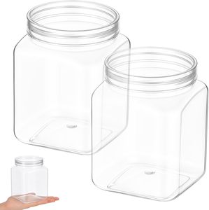 Botella de Plástico para Vitaminas en Oferta, Botella Cuadrada para Gomitas con Tapa a Prueba de Niños - Product Image 1