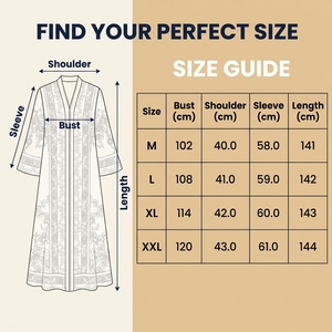 Collection Boutique Abaya Imprimée Florale Baroque en Polyester à Manches Longues Maxi Vintage Légère pour les Tenues de Vacances et les Occasions Spéciales - Product Image 4