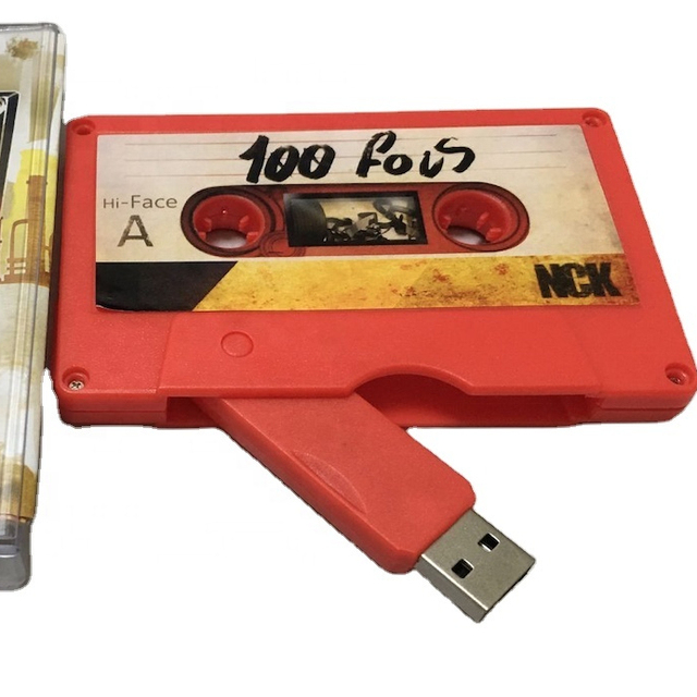 Classic Retro Digital Cassette Throwback Design 4GB. Cassette Tape Shaped USB Flash Drive, Thumb Drive, Jump Drive for Awesome M