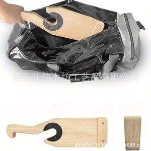 Solid Wood Barbell Rack <b>Weight</b> <b>Storage</b> Holder Non Slip Handle Durable Fitness Equipment - Product Image 3