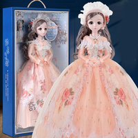 Lujo 60cm Material de esmalte grande articulaciones móviles ojos simulando estilo palaciego temperamento muñeca niña princesa muñeca juguete