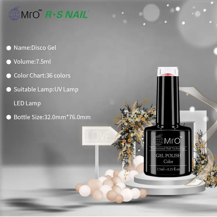 MRO Flash Kim Cương Disco Gel Uv Led Chữa Gel Polish Uv Led Ngâm Tắt Nhãn Hiệu Riêng Disco Shining Glitter Nail Gel Polish