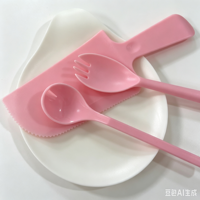 Couteau à gâteau jetable en plastique écologique, lame dentelée, multicolore, spatule de coupe de qualité alimentaire pour fête d'anniversaire