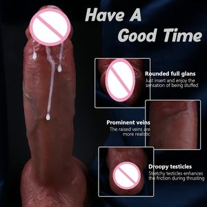 Heißer Verkauf Flüssigsilikon Riesiger Dildo Teleskopischer Wärmender Künstlicher Penis Sexspielzeug für Frauen - Product Image 3